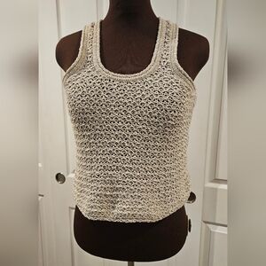 Women's Cream Knit Sweater Tank Top